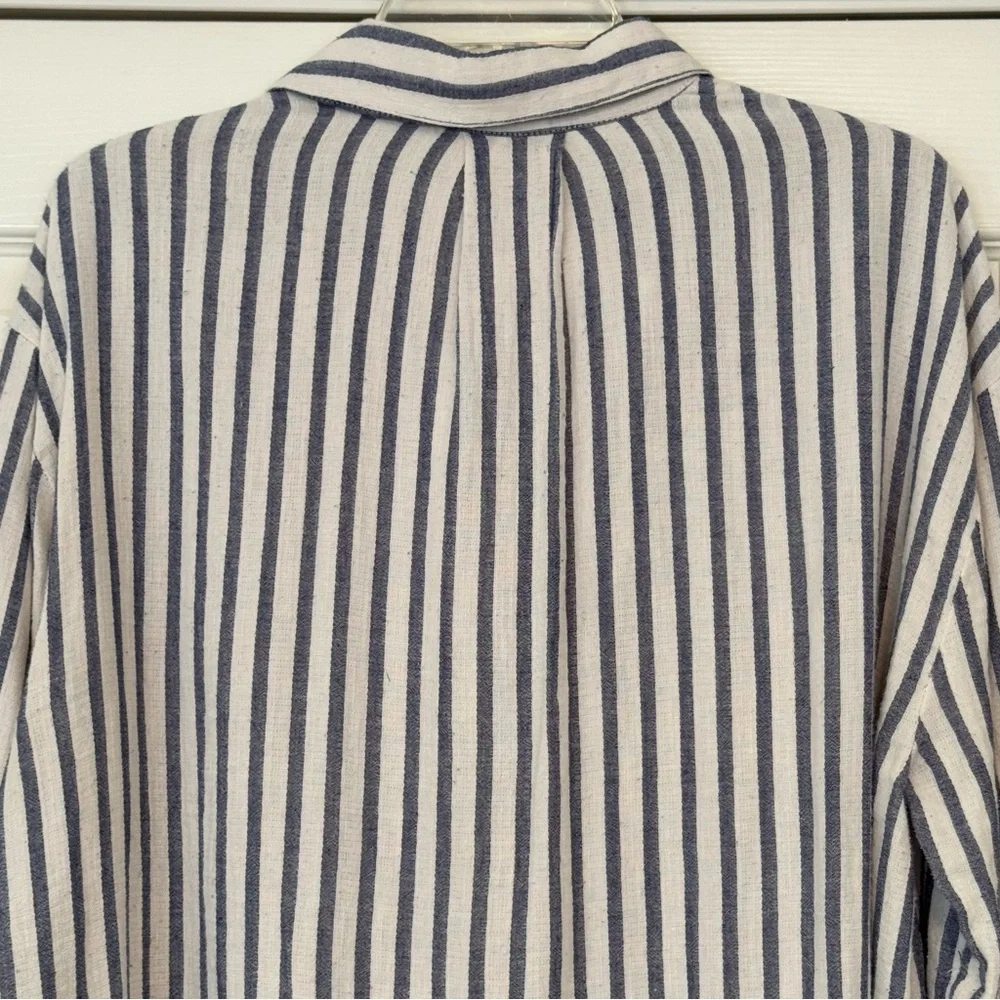 Umgee Blue Striped Tunic Top M - Picture 10 of 12